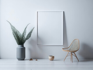 Empty picture frame mockup