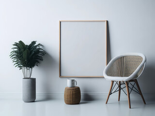 Empty picture frame mockup