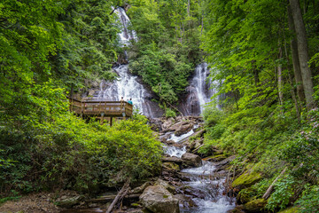People on Observation Deck at Anna Ruby Falls