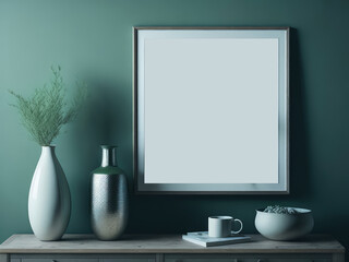 Empty picture frame mockup