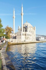 Naklejka premium Ortakoy Mosque, a beautiful 19th-century mosque in Istanbul