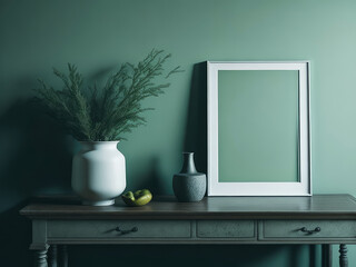 Empty picture frame mockup