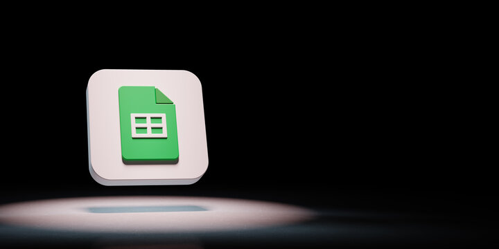 Google Sheets App Icon Spotlighted on Black Background