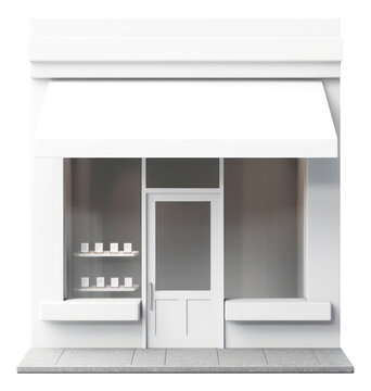 recommend clip art: White 3d store isolated. Generative AI.