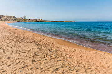 Picturesque shore of Issyk-Kul lake, Kyrgyzstan
