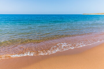 Picturesque shore of Issyk-Kul lake, Kyrgyzstan