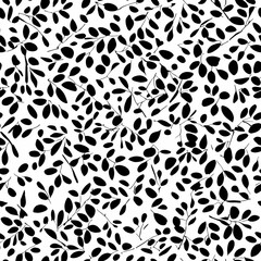 Whimsical Shadows: Embrace the Intricate Dance of Black Branches and Leaves in a Seamless Pattern AI-generated