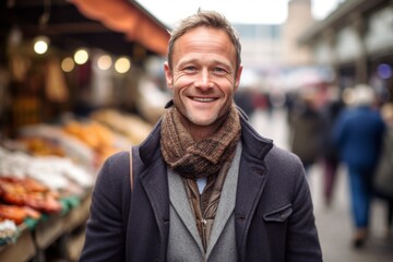 Obraz premium Portrait of handsome man at the market in Paris, France.