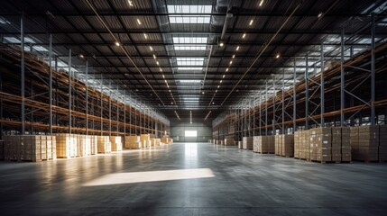 interior of an empty moder warehouse