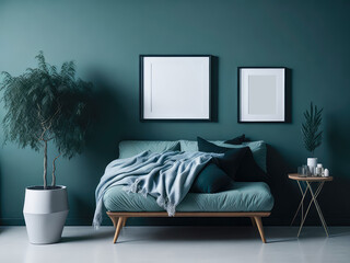 Empty picture frame mockup