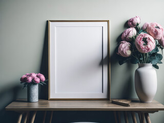 Empty picture frame mockup