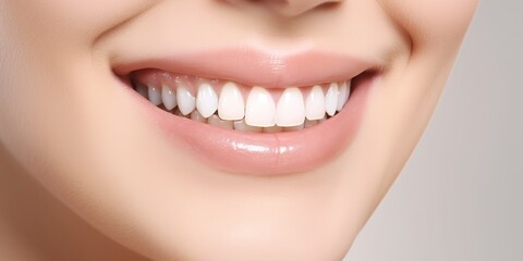 Obraz premium AI Generated. AI Generative. Perfect shite teeth beautiful girl smile. Dantist health care promotion. Graphic Art