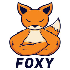 Company logo design with muscular fox mascot