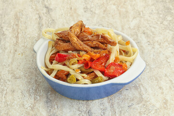 Chinese wok with chicken and teriyaki