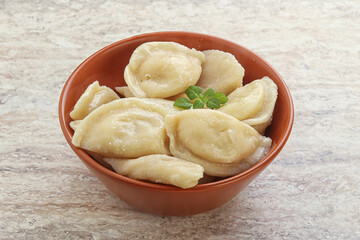 Russian traditional Vareniki - dumplings with potato