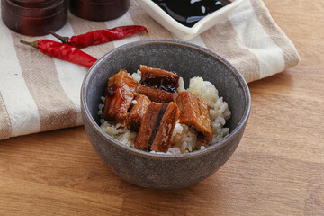 Roasred eel with steamed rice
