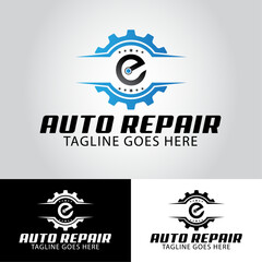 Auto Repair Business Vector Logo Design Template