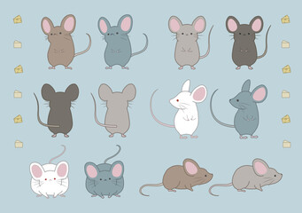 ねずみのイラストセット