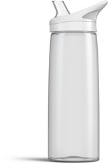 Sport Water Drink Clear Plastic White Bottle Isolated 3D Rendering