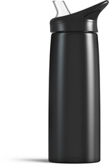 Sport Water Drink Black Plastic Bottle Isolated 3D Rendering