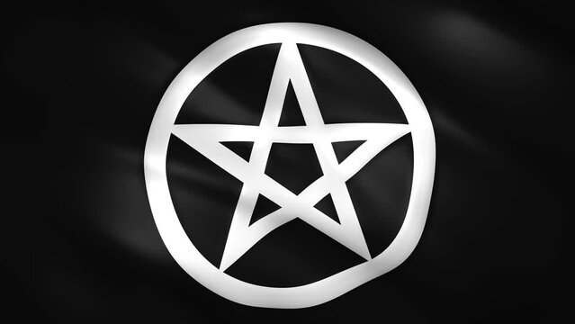 Pentagram symbol on the black flag