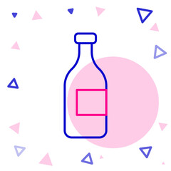 Line Bottle of wine icon isolated on white background. Colorful outline concept. Vector