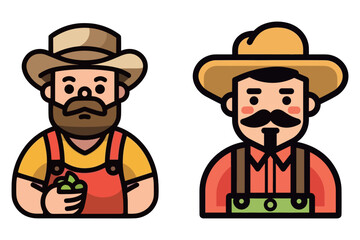 Cute farmer image vector material
