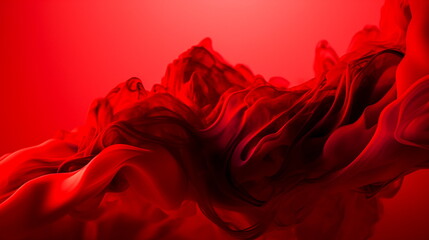 Abstract background of red wavy silk or satin. 3d rendering., Generative Ai