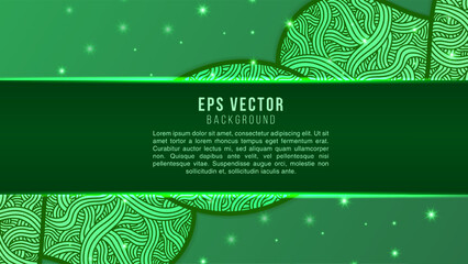 Green doodle decorative floral design frame with space for text in center. Black and white image in adult colouring books style
