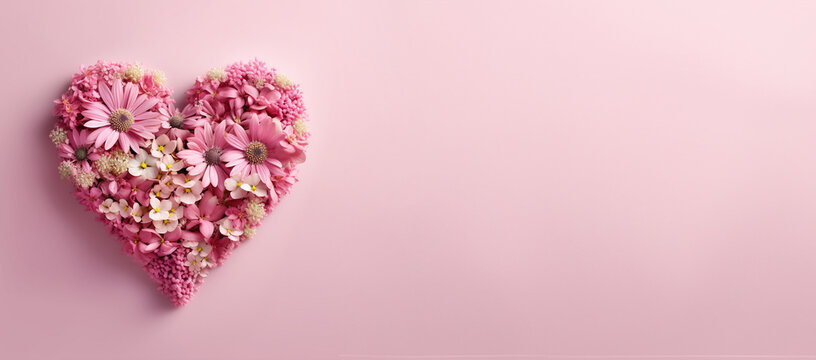 Heart with flowers, love and emotion concept, good hearted person, help and charity, generative AI
