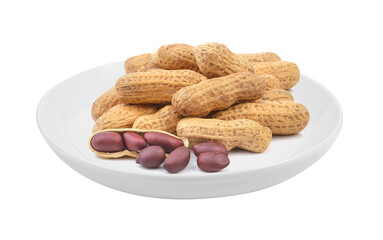 peanuts in plate on transparent png