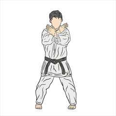 illustration of karate figter vector