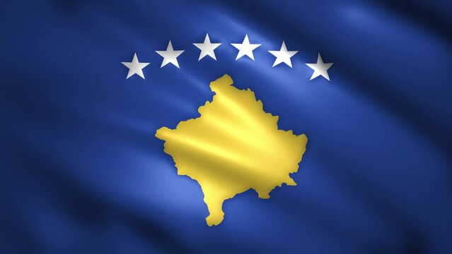 Kosovo flag moves in the wind