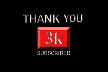 Fototapeta premium Thank you subscriber peoples, 3 k online social group, happy banner celebrate, Vector illustration
