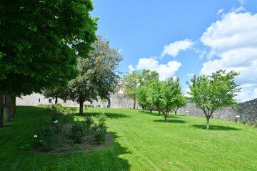 The garden of the abbey of Goleto, a medieval monastery located in Campania, Italy.