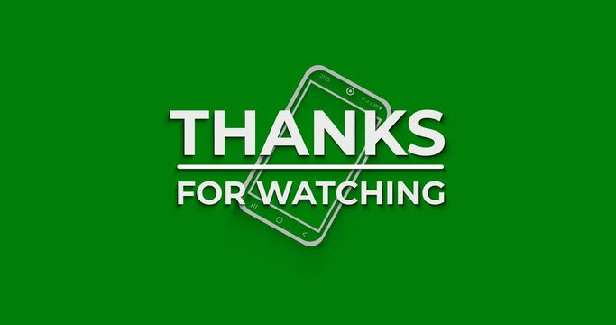 Thanks for watching. Animation typography text in white color on the green screen alpha channel. Transparent video. Great for your vlog and channel video
