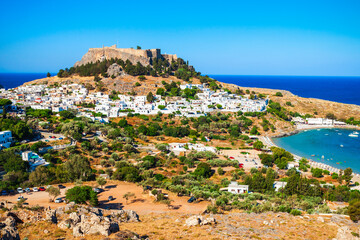 Lindos Acropolis and beach, Rhodes