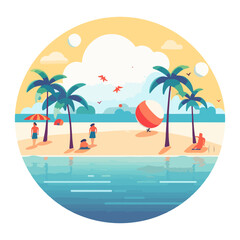 Fototapeta na wymiar summer vacation vector for template or poster beach 