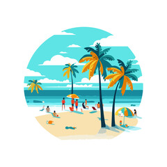 Fototapeta na wymiar summer vacation vector for template or poster beach 