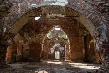 Old crushed church in the Russia