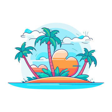 summer vacation vector for template or poster beach 