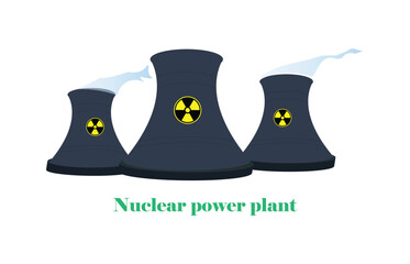 illustration of physics and technology, Nuclear power plant, the thermal power plants , Cooling tower of nuclear power plant, power supply system