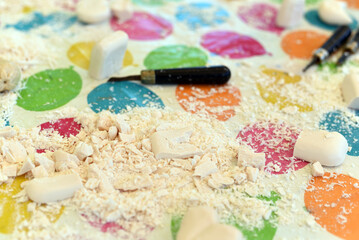 Soap making. Tools for soap carving.