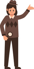 Obraz premium Investigation Female Detective Illustration Vector