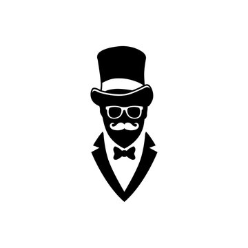 Man Suit mustache top hat tuxedo