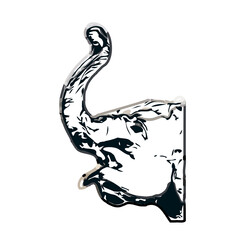 sketch of an elephant with transparent background