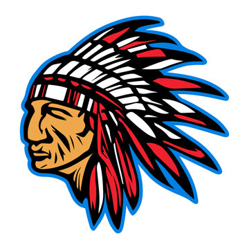 American Indian Chief Logo Icon Template