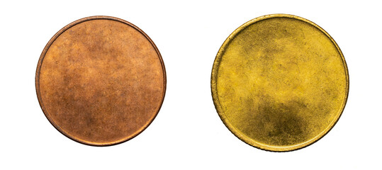 old empty gold coin on a przezroczystym isolated background. png	