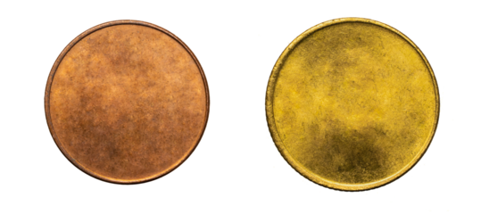 old empty gold coin on a przezroczystym isolated background. png	