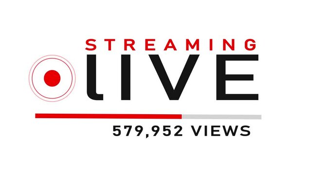 Live Streaming Sign Interface with Counter Viewers or Online People watching the Show or Video Content of Interest and Social Media. One Million Views. 